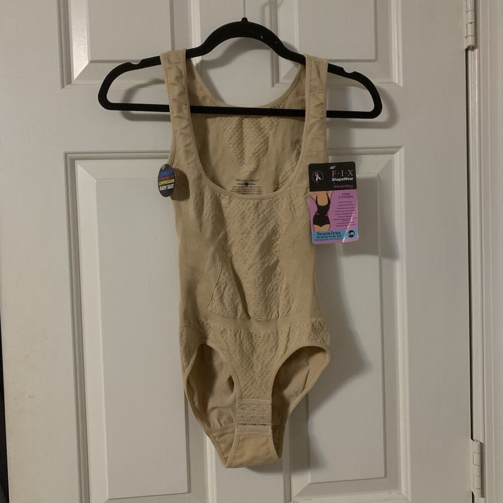 F.I.X Shapewear by Wunder Wear SEAMLESS JACQUARD BODYSUIT Women SZ L/XL NWT